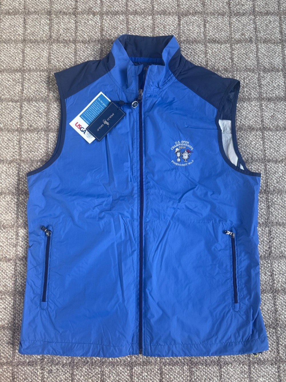 NWT Vintage Men’s Polo Ralph Lauren 2014 U.S. Open Championship Vest Size M Blue